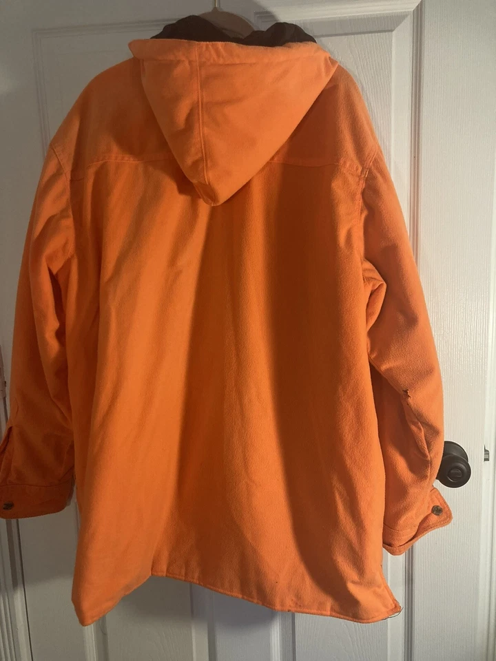 Duxbak Orange Men's Hooded Vintage Hunting Jacket Size XL Reg 46-48 D35193BZ - Image 4 of 4