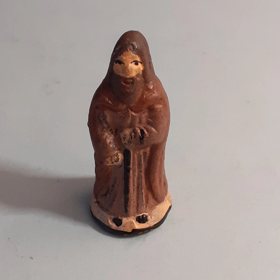 FEVE ANCIENNE MOINE céramique marron hauteur 4 cm - Photo 3/4