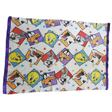 Vintage Looney Tunes Blanket 90s Tweety Bugs Bunny Sylvester Cat Daffy Duck