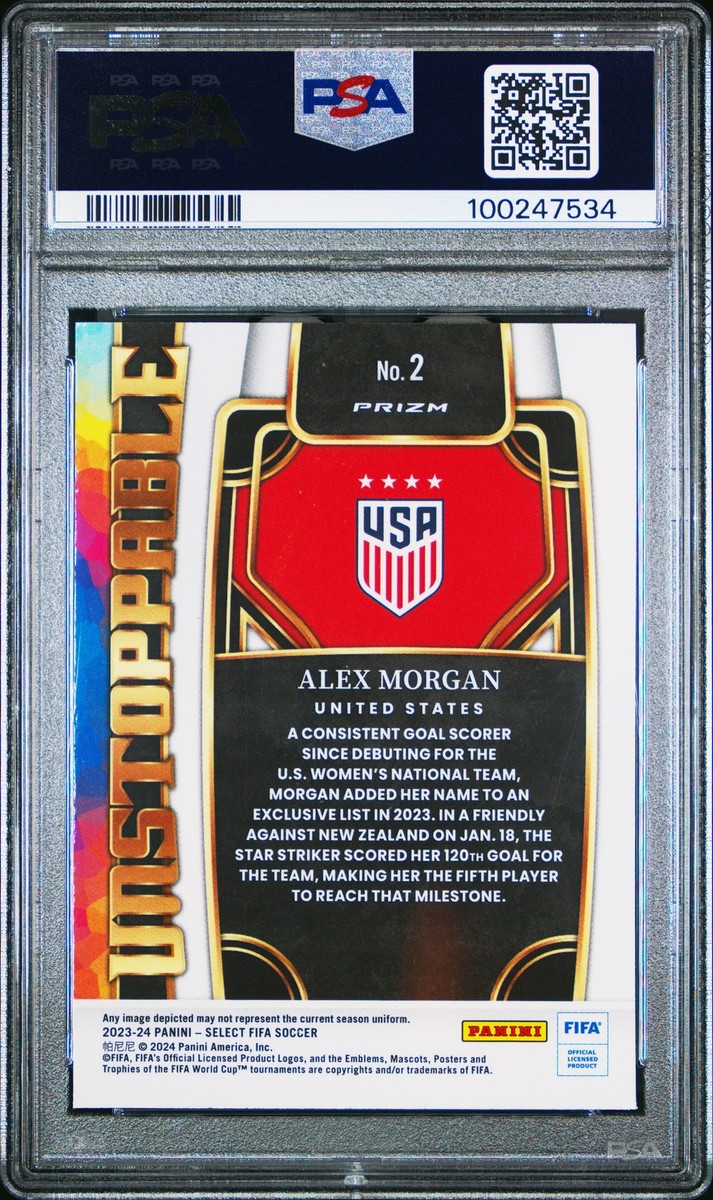 2023-24 Panini Select FIFA - Unstoppable Alex Morgan #2 Blue