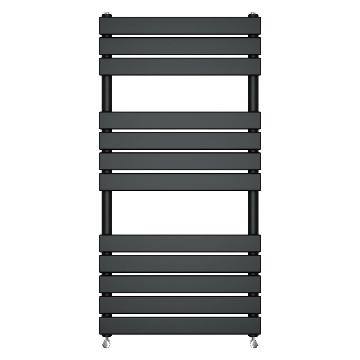 Modern Heated Towel Rail Radiator 1200 x 600mm Black Finish Flat Panel |  eBay
