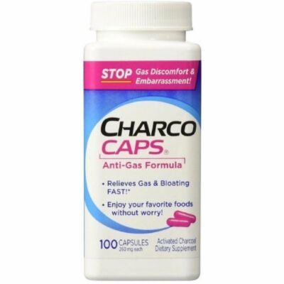 Charco Caps Anti-Gas Formula Activated Charcoal Capsules 260 mg 100 Ct Pack of 6
