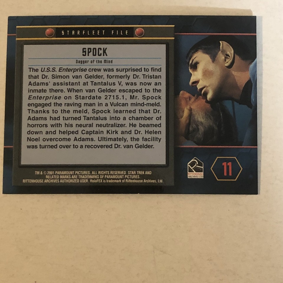 Spock Data Card Star Trek 35 Trading Card #11 Spock Leonard Nimoy | eBay