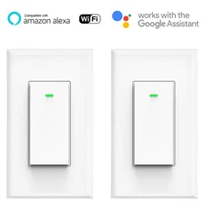 Smart WIFI Light Switch Remote Alexa Google Home Voice Control Smart Life 2pack