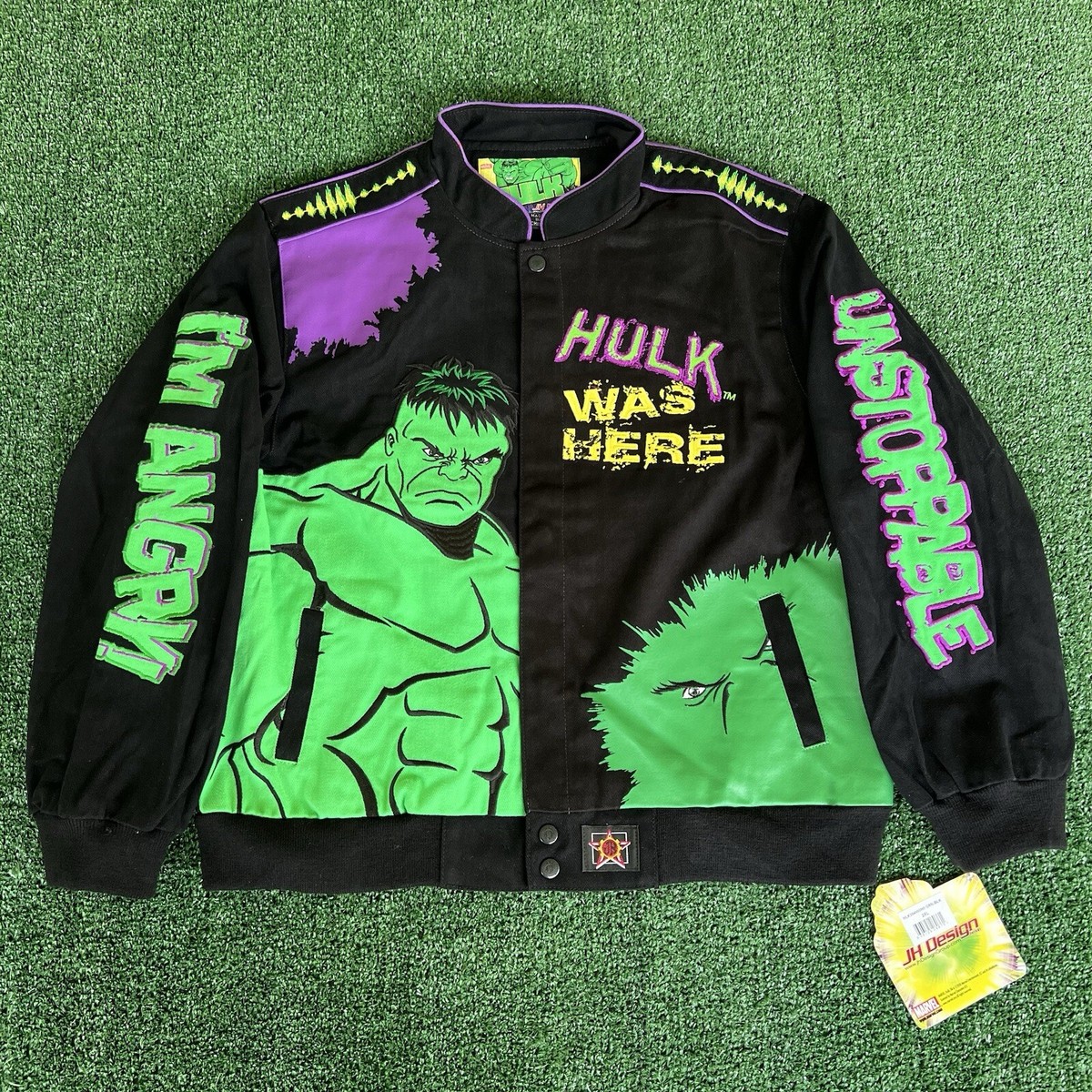 NWT NOS 2010 JH Design Youth Marvel Hulk Nascar Jacket Size NWT NOS 2010 JH Design Youth Marvel Hulk Nascar Jacket Size