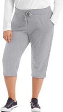 Just My Size Women's Sweatspants, French Terry Capris with 1X, Light Steel