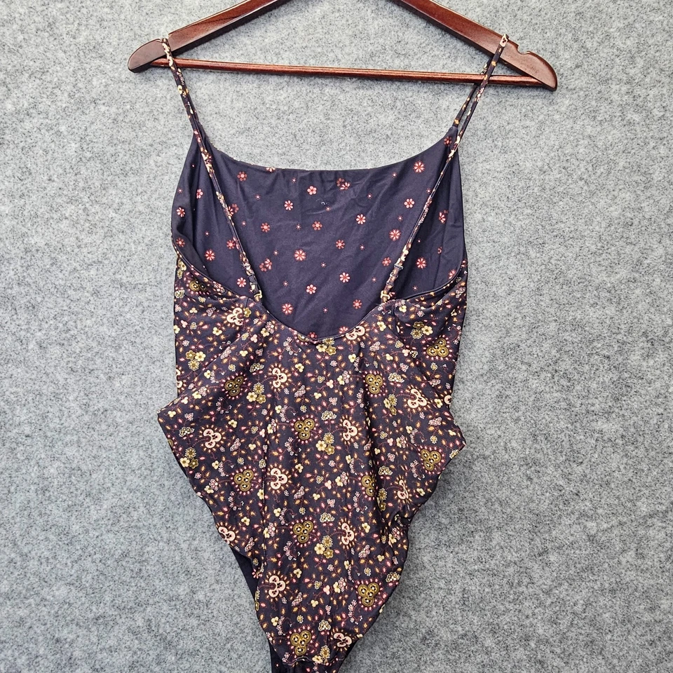 One Piece Swimsuit Womens S Blue Reversible Floral Tankini MADEWELL Second Wave - Image 3 of 4