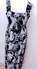 FC Sundress NWOT Floral Print Black White Size S-M