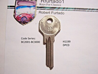 DPCD Key Blank for Vintage Chrysler cars Inc. some Airflow 1935, 1937-38 (H1199)