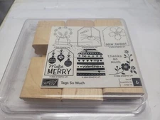stampin' up!    tags so much    set of 6   wood stamps / we1643   r4 t63