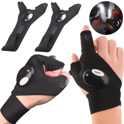 LED Handschuhe mit Wasserdichter Beleuchtung Reparatur bei Nacht Fischen NEU