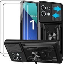 For Xiaomi Redmi Note 13 4G Case, Shockproof Stand Phone Cover &Screen Protector