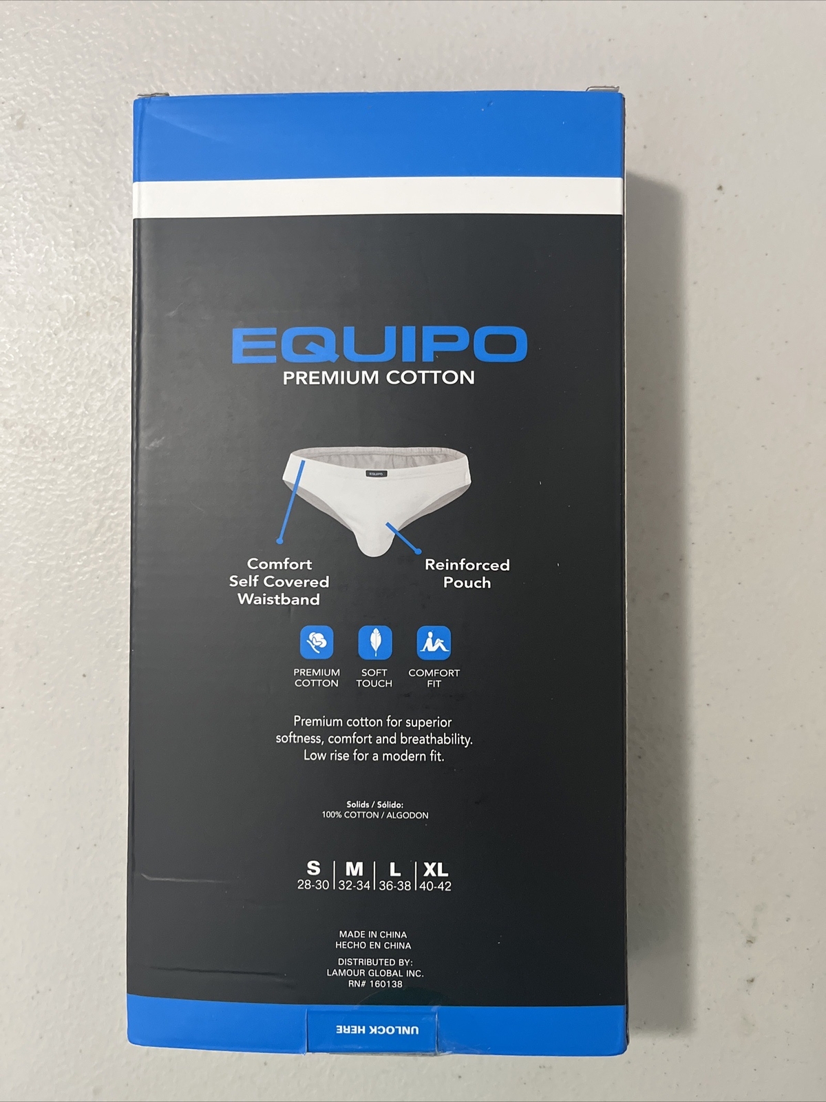 Men's Equipo 5Pack Bikini Briefs BLACK No Fly Premium Cotton Underwear