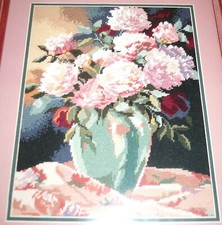 PEONIES  Vintage 1994 Needlepoint Canvas  Kit  Flowers In A Vase  Floral