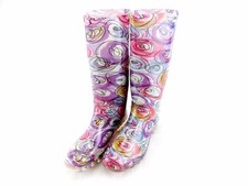 Rain Boots For Women & Girls ~ Easy USA, Colorful Scribbled Circles Pattern