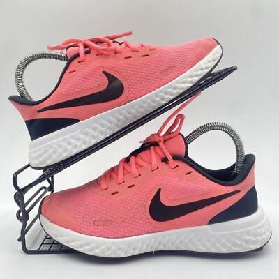 Nike Revolution 5 Pink Schwarz Turnschuhe Gr. UK 4,5 Damen Strick Gym Yoga BQ5671-602