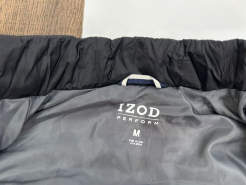 Izod Perform Mens M Black Quilted Puffer Vest Breathable Performance Golf - Picture 4 of 11