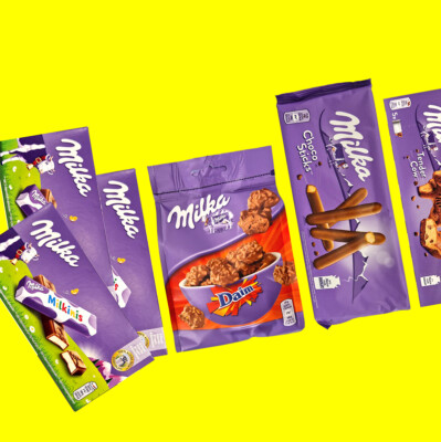 Milka chocolate cake cookies, brownie, pause, filling, waffle, sensations (B)