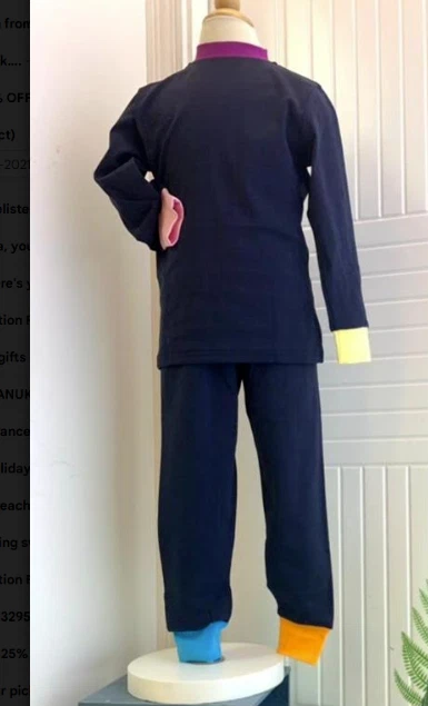 Juego de 2 piezas de pijama para niños - niños y niñas tallas 4-16 en algodón tejido Foto 4 de 4