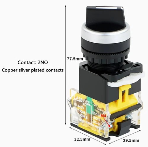 LA38 Rotary Switch 22mm Momentary/Latching 1NO 1NC 2/3 Positions Power Switch - Picture 13 of 17