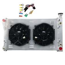 3-Row Radiator Shroud Fan Kits Fit 1988~97 Chevy GMC C1500 C2500 Pickup 5.0/5.7L