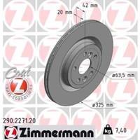 Zimmermann 2X Bremsscheibe Hinten Ø325 Mm InnenbelüFtet FüR Jaguar F-Pace X761