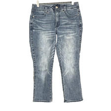 NYDJ Jeans Womens 8 Blue Ami Skinny Crop Capri Cool Embrace Lift Tuck Tech