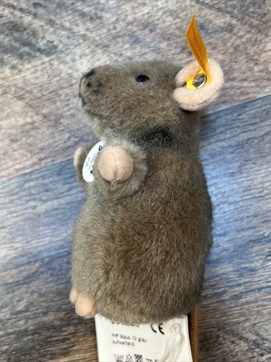 Piff Steiff Grey Mouse Soft Handmade Toy New With Tags NWT 5” | eBay