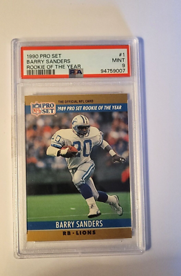 1990 Pro Set Barry Sanders rookie of the year card PSA 9 | eBay