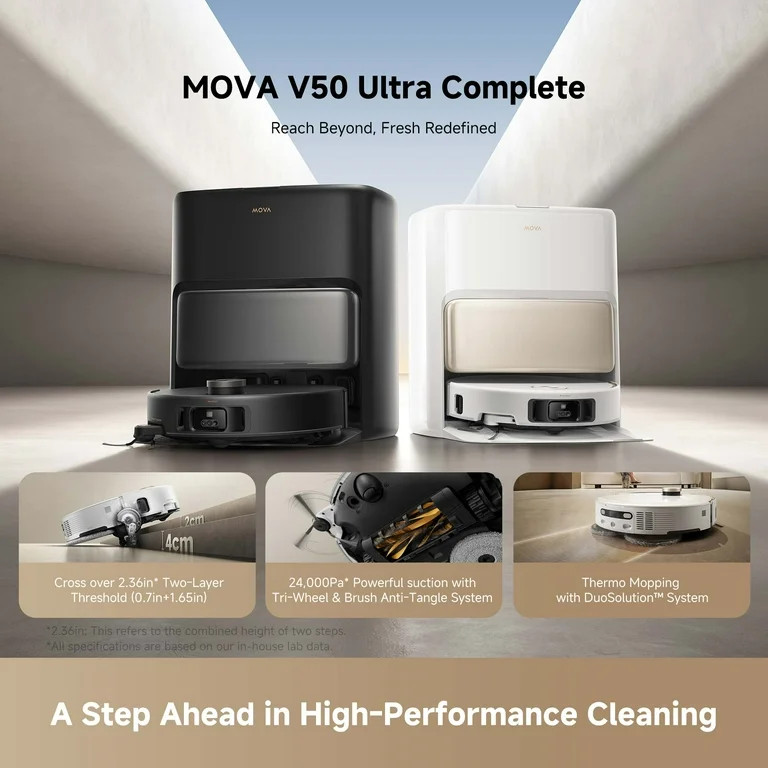 Mova V50 Ultra Complete Robot Vacuum and Mop, Pet Hair Carpet Friendly,24000 Pa 8