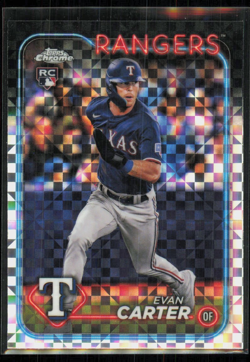 2024 Topps Chrome X-Fractor Evan Carter Rookie Texas Rangers #136