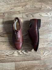 VINTAGE SANDERS OXFORD UNIFORM OFFICERS LEATHER SHOES UK MADE BROWN UK 8.5