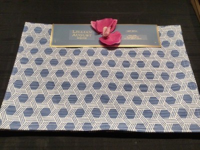 LILLIAN AUGUST 6 PC in/outdoor placemats Geometric blue 13 x 19 summer