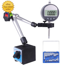 Electronic Digital Dial Indicator with Magnetic Base Holder Fine Adjustable Long