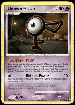 Unown [F] 56/106 Uncommon Great Encounters Pokemon Heavily Played