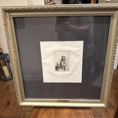 Rembrandt SEATED BEGGAR Amand Durand Eitching (Glass Has Been Replaced)