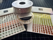 Stampin Up New Trim, Daisy Embellishments, Glass Dots, Opaque Gem LOT