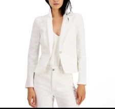 I.n.c. International Concepts Women's Puff-Sleeve Blazer White Size Xl