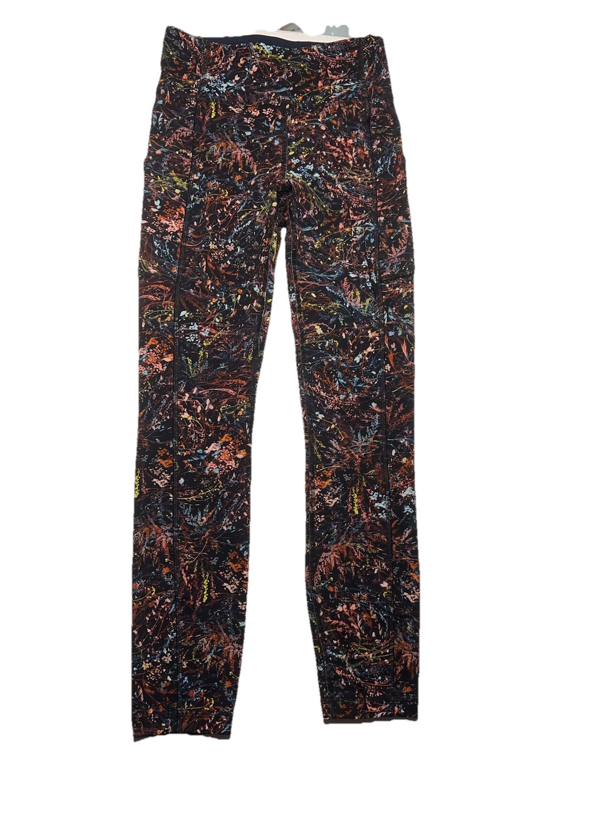 LULULEMON Black Multicolor Leaf Pattern Leggings … - image 1