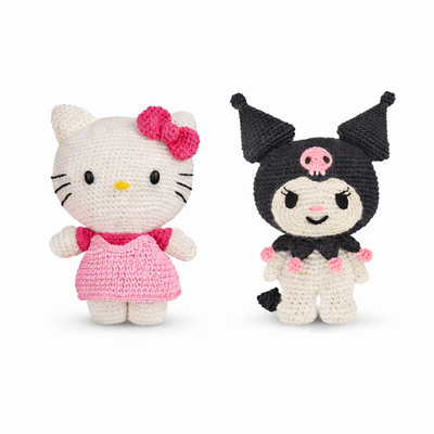 Hello Kitty / Kuromi Häkelset   DIY Crochet Kit   Amigurumi   21 cm