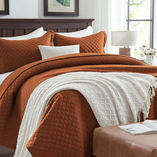 Quilt Set King Brunt Orange, Lightweight Comforter Bedspread