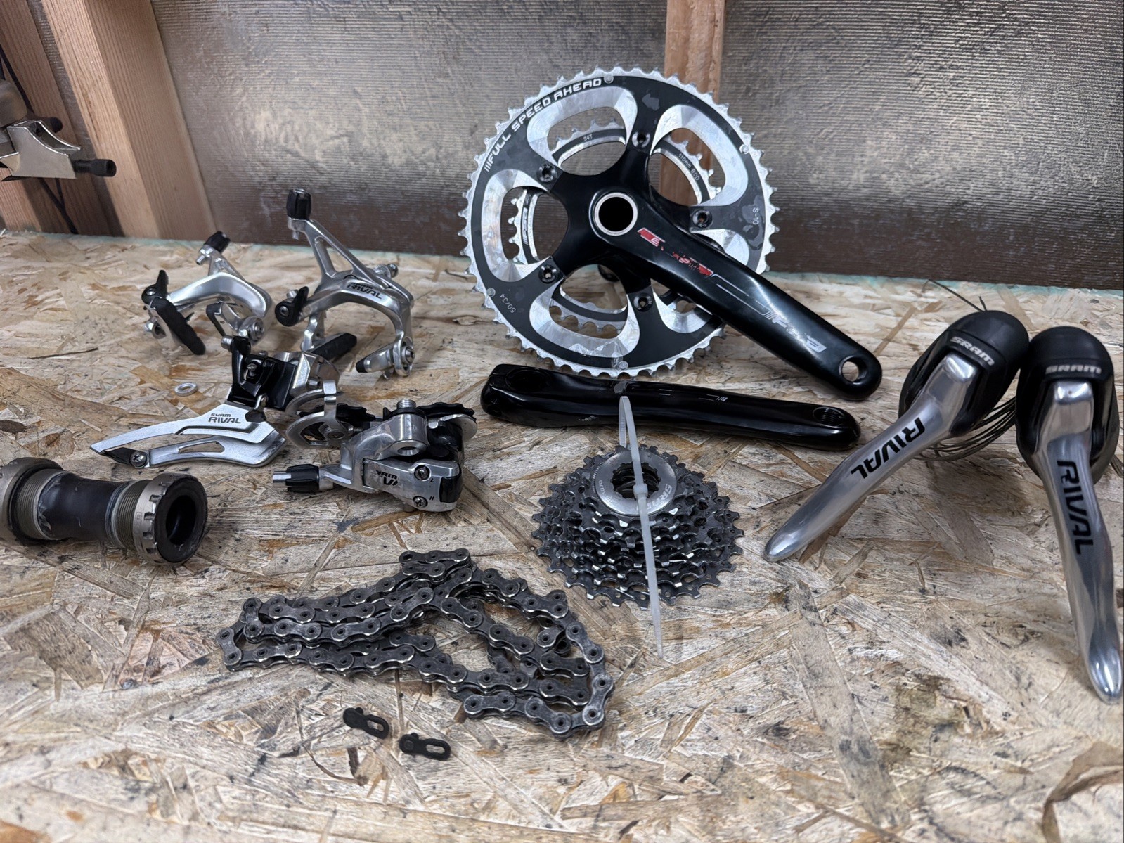 SRAM Rival 10 2x10 Speed Groupset w/FSA 172.5 50/34 Crankset 12-26t Cassette