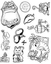 Unmounted Rubber Stamp Plate, Unmounted/Uncut Pink Rubber Stamps