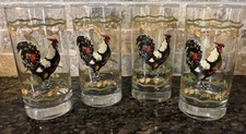 Vintage Libbey rooster glasses/tumblers (set of 4) 16 oz.  Crisa