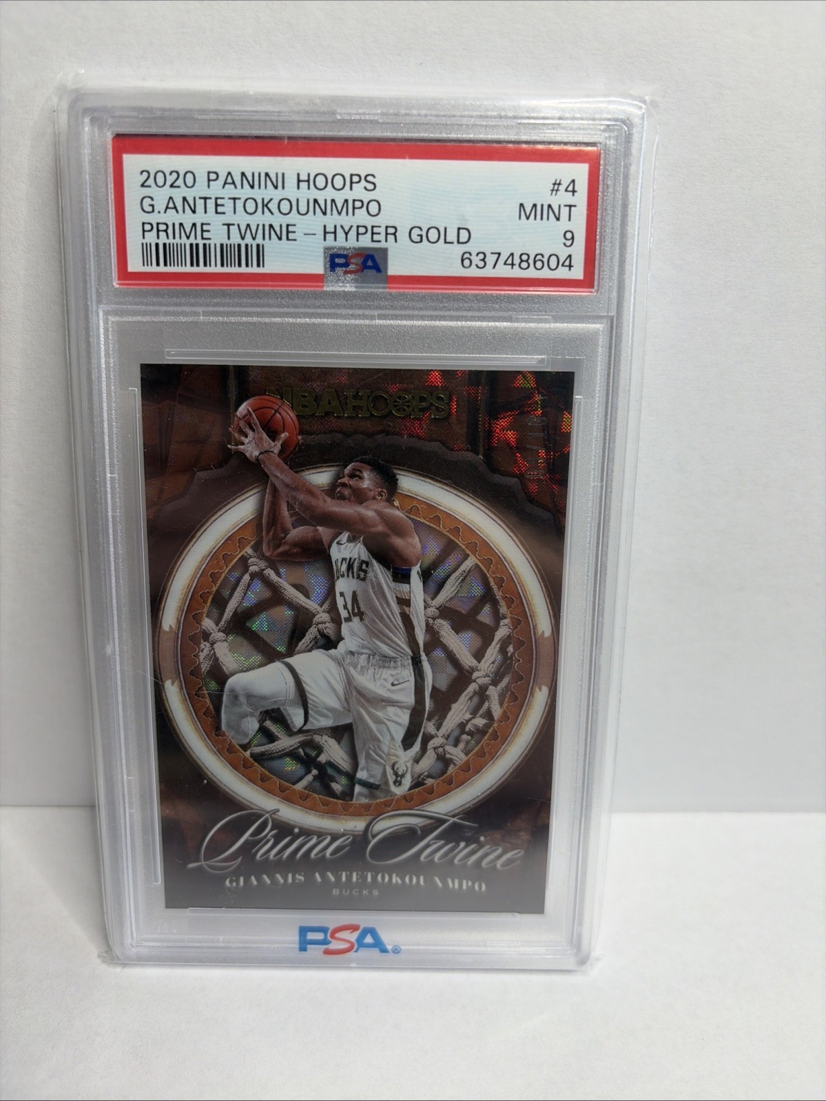 2020-21 Panini NBA Hoops - Prime Twine Giannis Antetokounmpo /10 🔥🔥psa 9