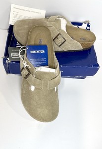 Birkenstock Boston Soft Footbed Taupe Suede Clogs Sandals  42 EU New Damage Box Boston Soft Footbed Suede Leather in Color Taupe  main image 4