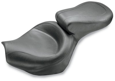 Mustang Wide Two-Piece Touring Seat - Plain Motorcycle Street Bike 76511