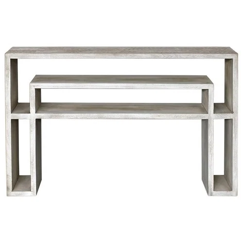 Uttermost Genara Wood Accent Console Table in Bone White and Oatmeal - Picture 3 of 7