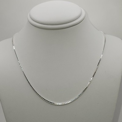 NEU 925 Sterlingsilber ITALIENISCHE Box Kette 18'' Länge 1mm Breite KOSTENLOSER Versand