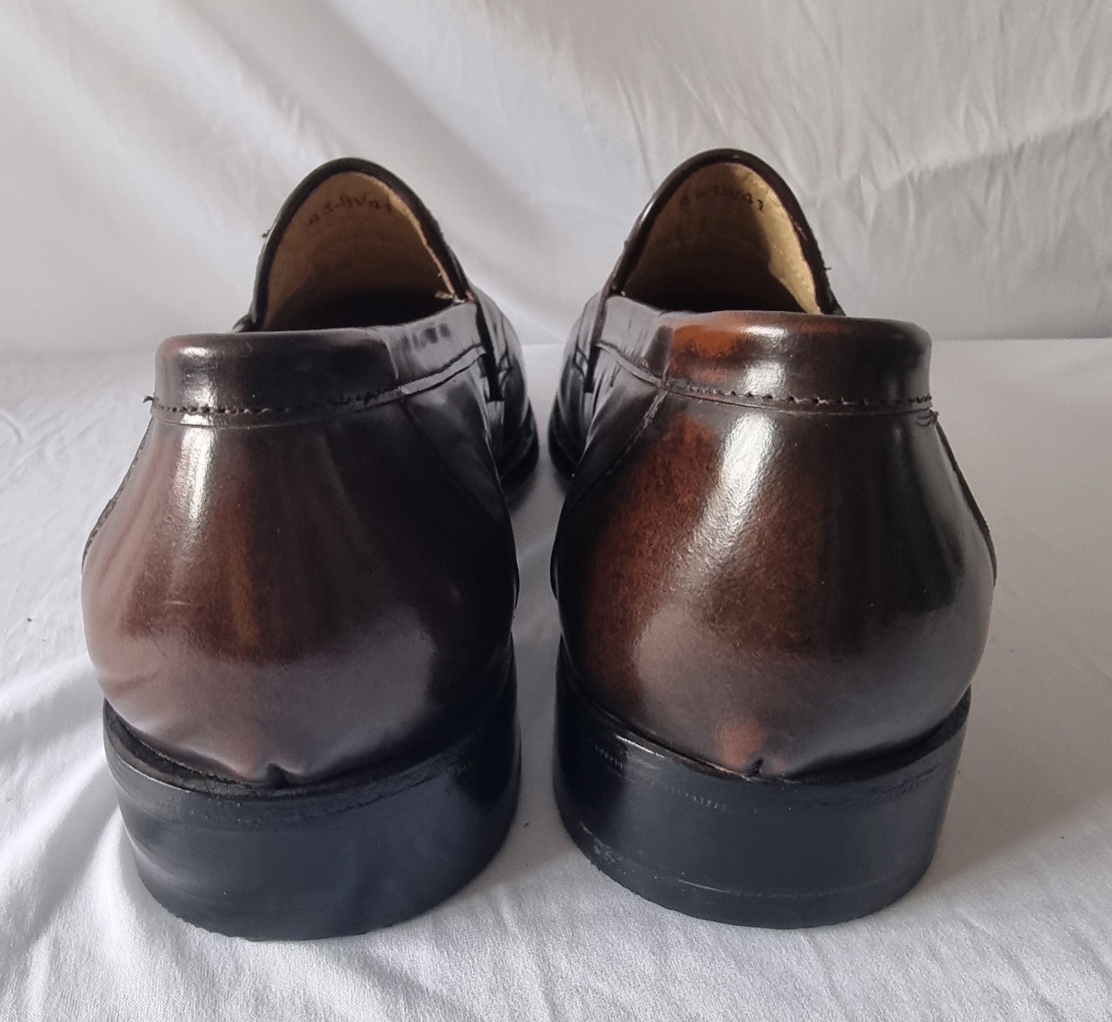 Samuel Windsor Handmade Brown Leather Penny Loafer Slip On Almond Toe UK 8 image 3